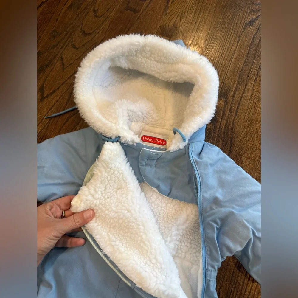 Vintage FISHER PRICE Baby Snow Suit Size 12M 1985 Made in USA  Stripe Ruffles - Picture 8 of 12